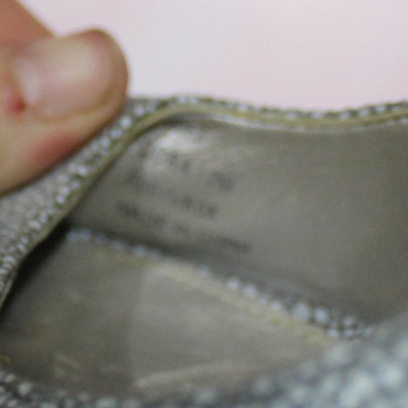 Calvin Klein Cora Blue Speckled Leather Square Toe High Heels sz 7 - Picture 9 of 10